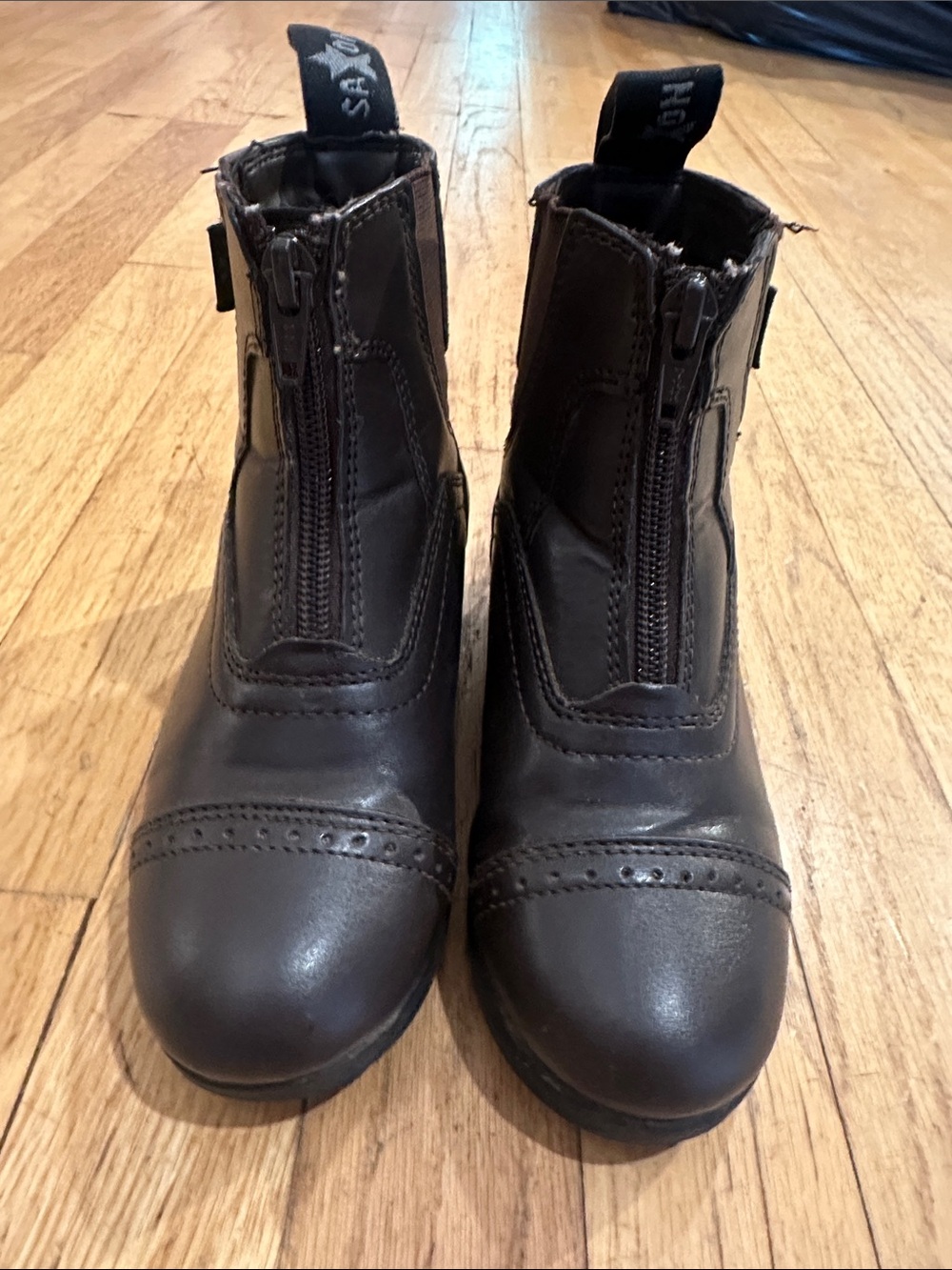 Kids Brown Zip Front Riding Paddock Boots